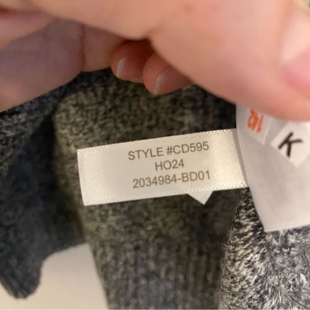 J Crew Supersoft lambswool blend mock neck zip sweater gray heathered marled M